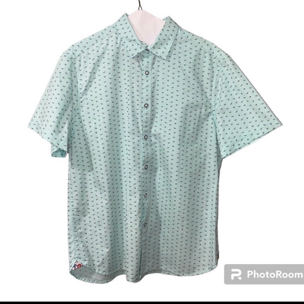 Cactus Man Button-Up Shirt | Triangle Print | Size‎ L